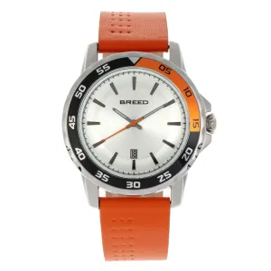 Breed Revolution Leather-Band Watch w/Date - Orange