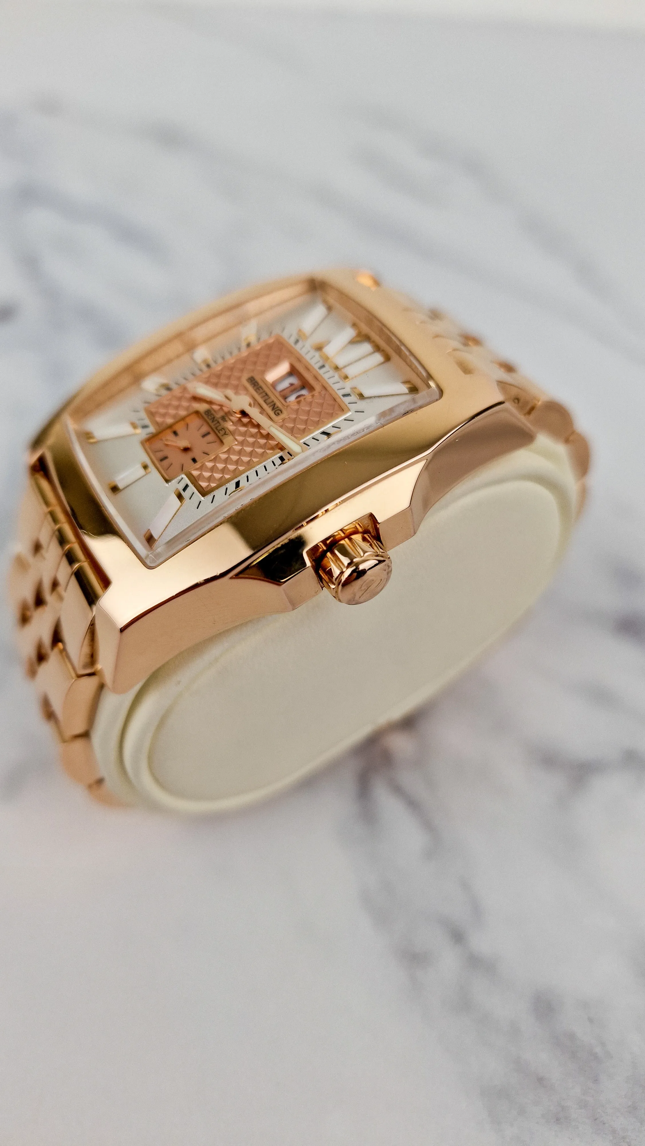 Breitling for Bentley Flying B Date 18K Rose Gold Watch MOP Full Set Box & Papers R16362
