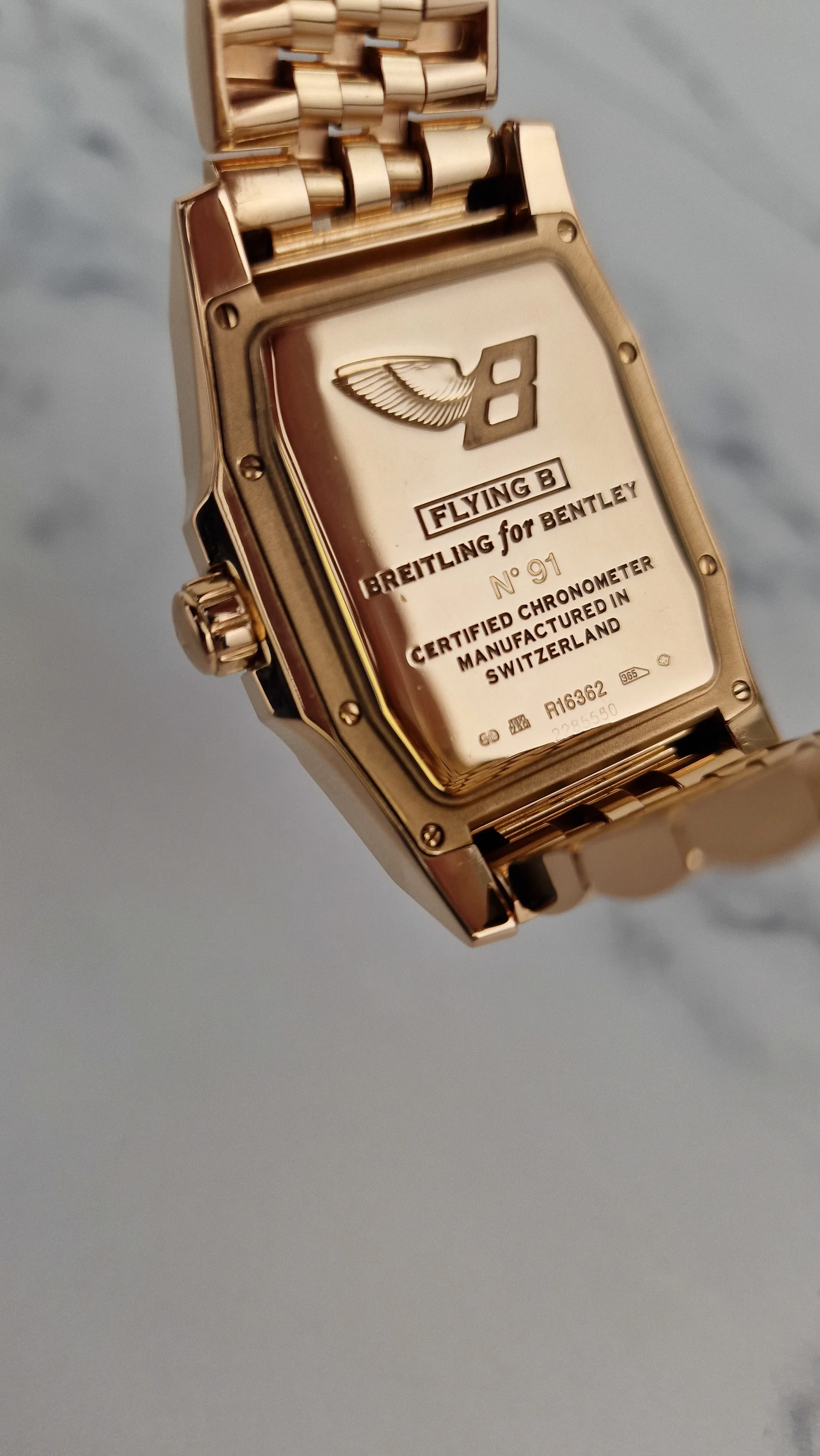 Breitling for Bentley Flying B Date 18K Rose Gold Watch MOP Full Set Box & Papers R16362