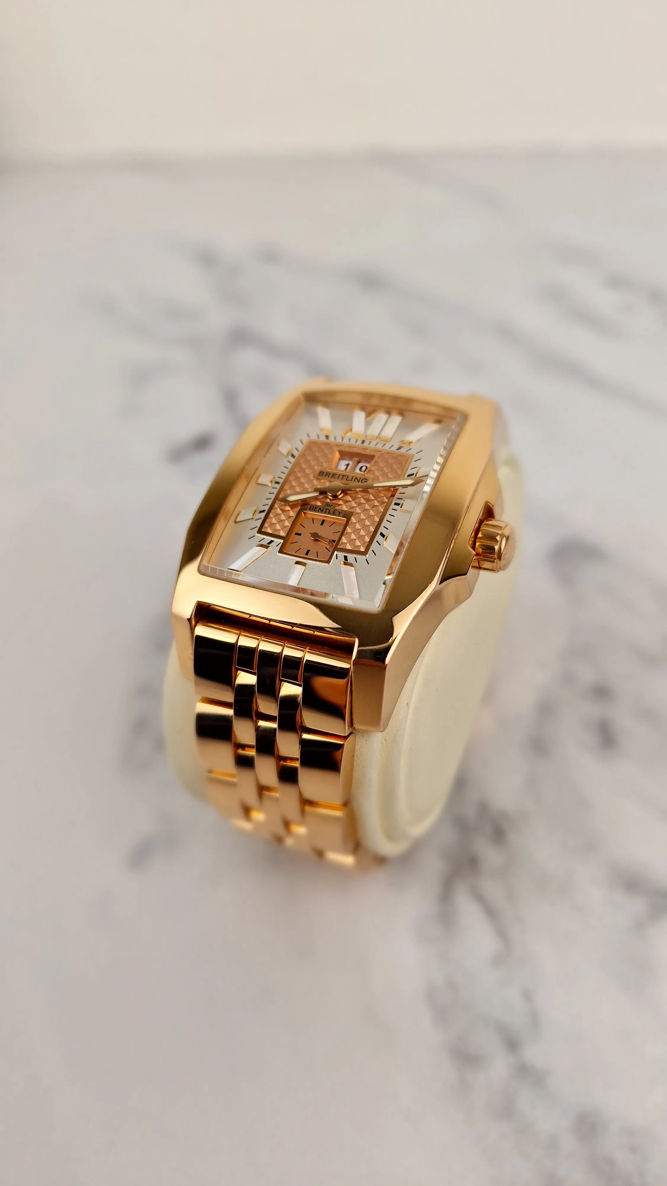 Breitling for Bentley Flying B Date 18K Rose Gold Watch MOP Full Set Box & Papers R16362