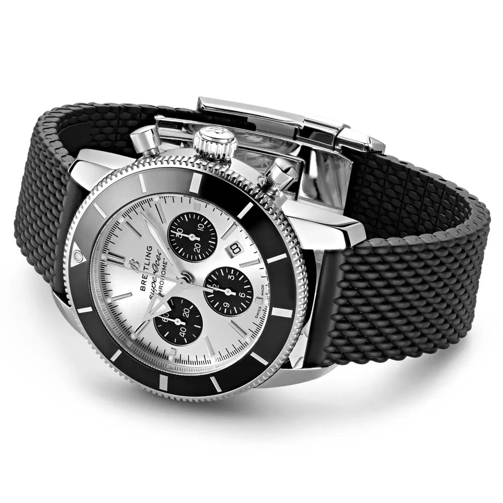 Breitling Superocean Heritage B01 Chronograph 44mm Silver Dial Automatic Gents Watch AB0162121G1S1
