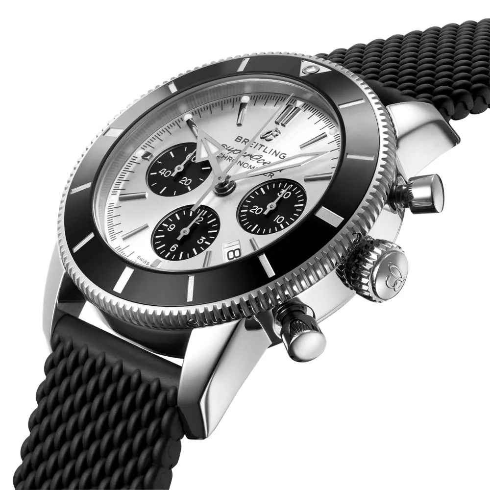 Breitling Superocean Heritage B01 Chronograph 44mm Silver Dial Automatic Gents Watch AB0162121G1S1