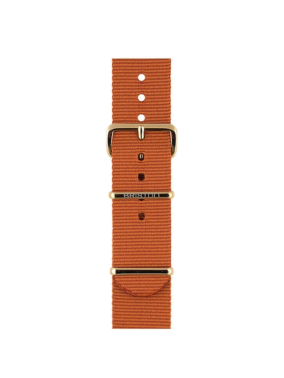 Briston Nato Strap Dark Brown Yellow Gold 20mm
