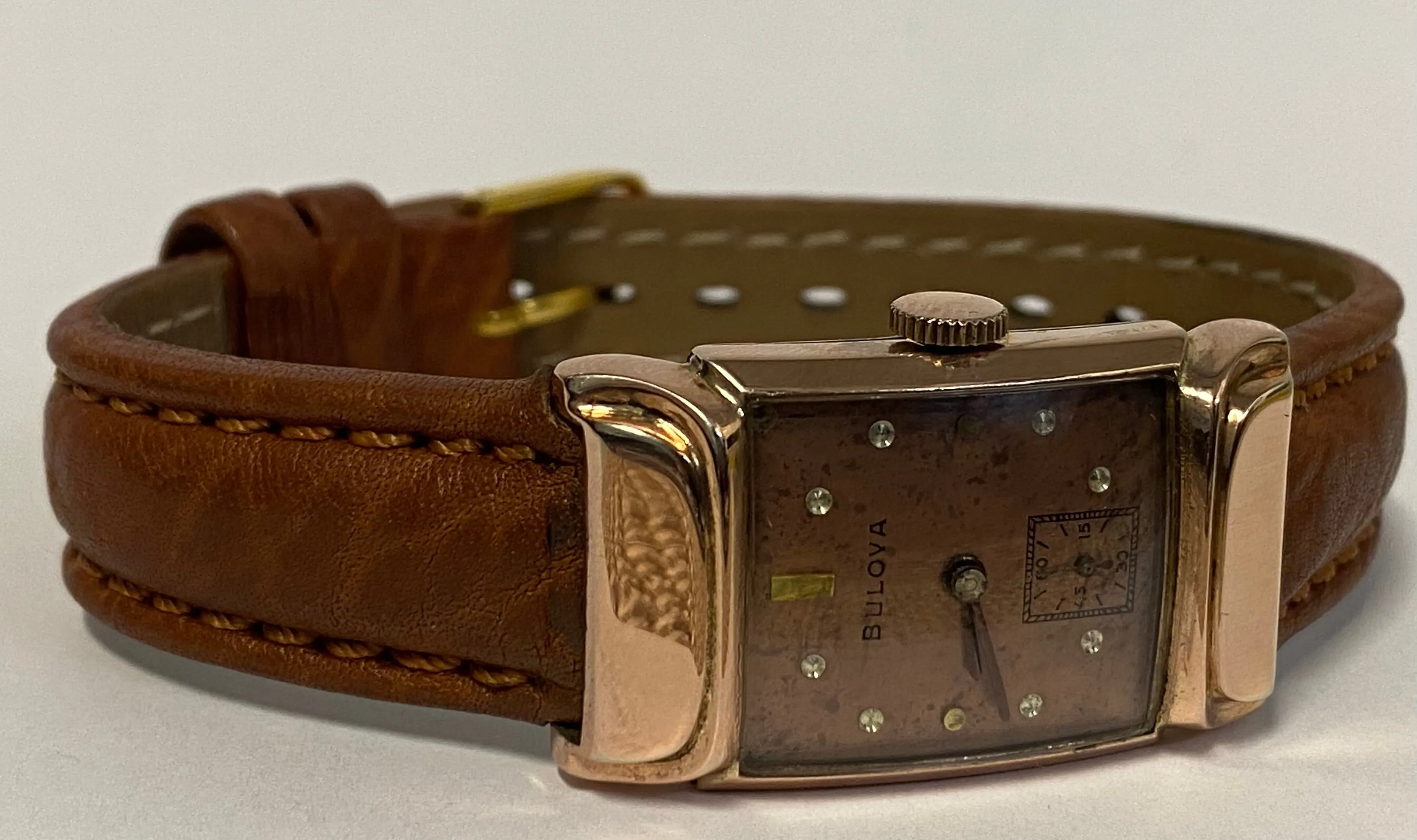 BULOVA Large Tank-Style Rose Gold Beautiful Design Unisex Watch- $6K APR w/ COA!
