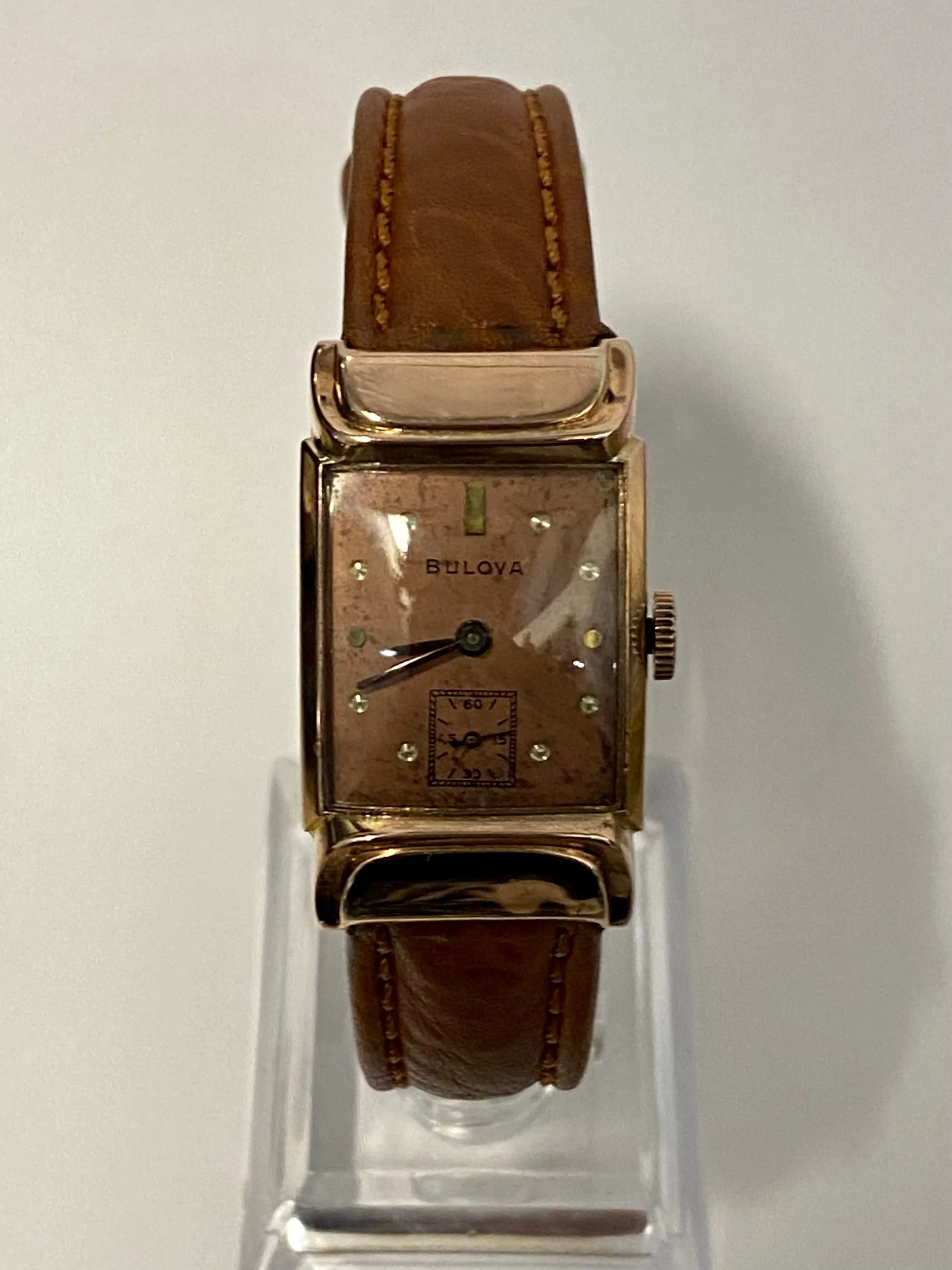 BULOVA Large Tank-Style Rose Gold Beautiful Design Unisex Watch- $6K APR w/ COA!