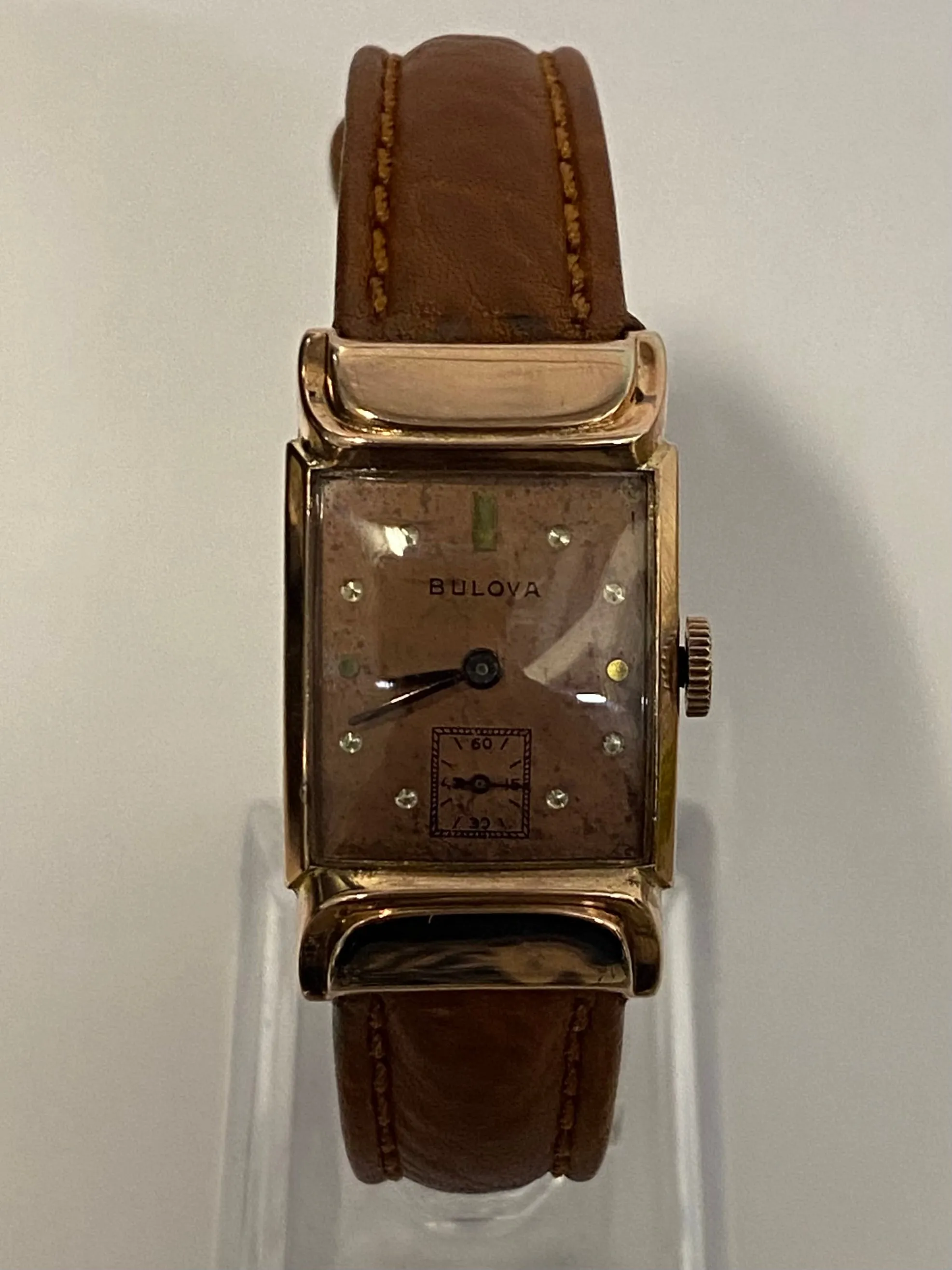 BULOVA Large Tank-Style Rose Gold Beautiful Design Unisex Watch- $6K APR w/ COA!