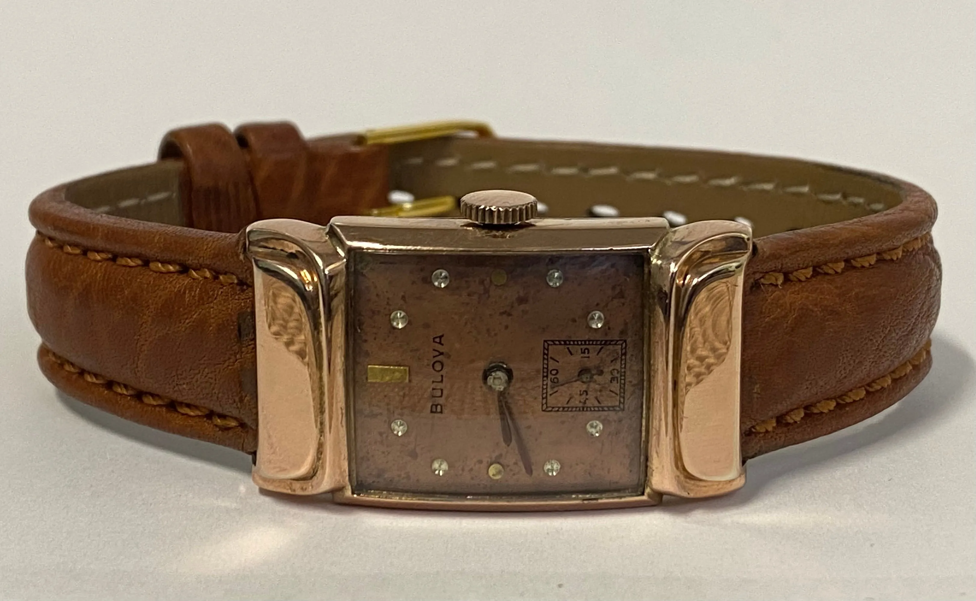 BULOVA Large Tank-Style Rose Gold Beautiful Design Unisex Watch- $6K APR w/ COA!
