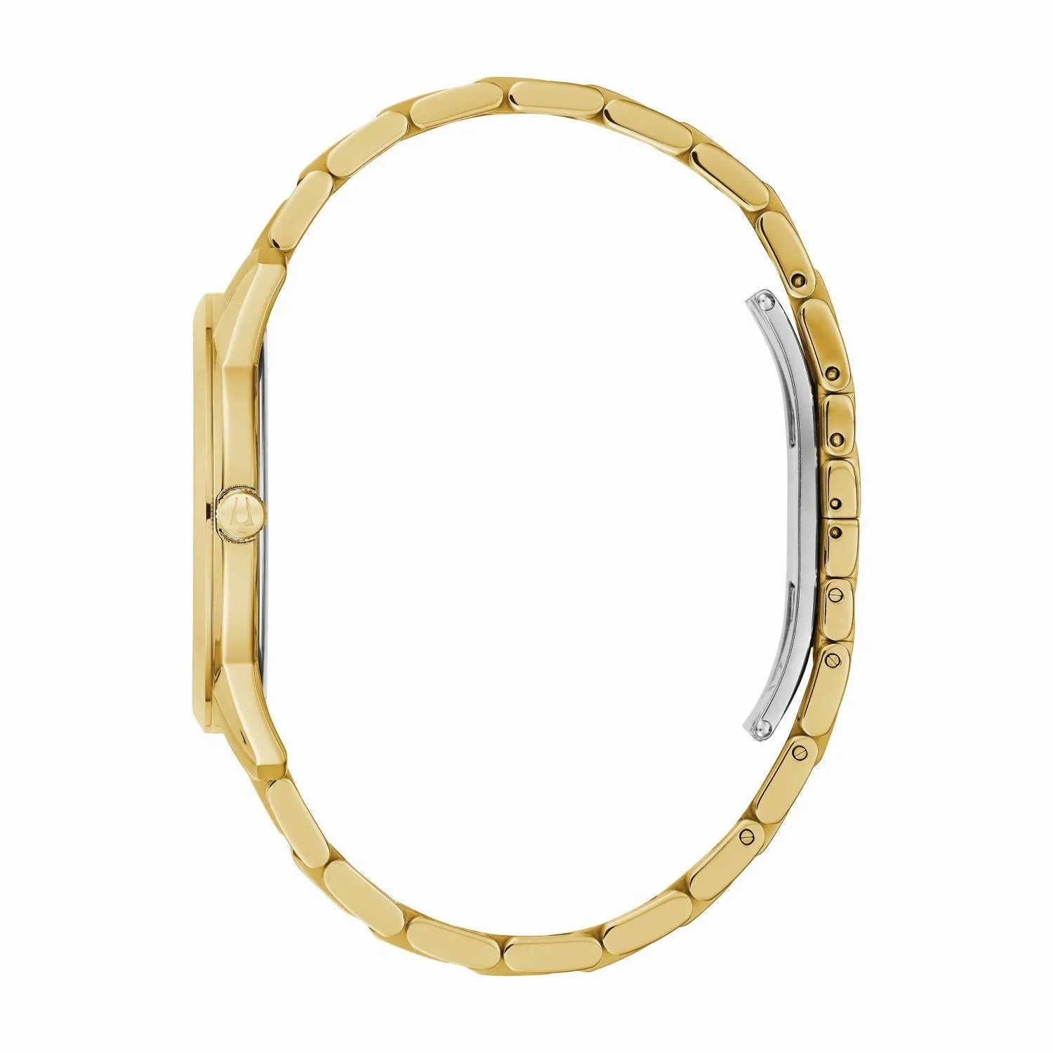 Bulova Watch with 40MM Champagne Round Dial and Stainless Steel Bracelet. 97D123