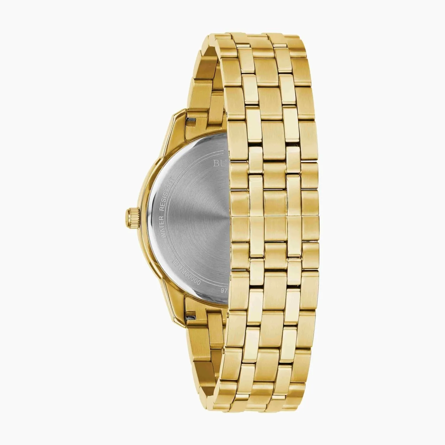 Bulova Watch with 40MM Champagne Round Dial and Stainless Steel Bracelet. 97D123