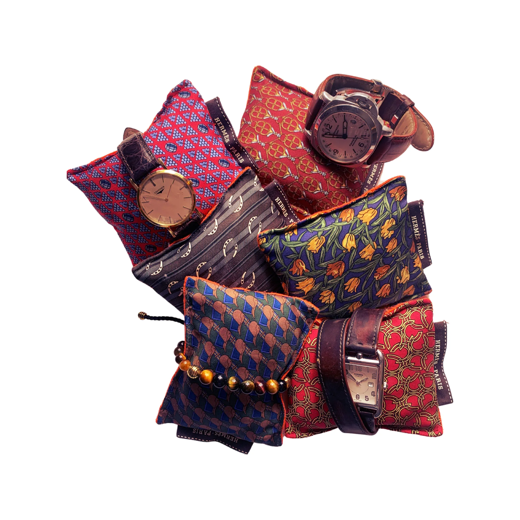 BUTTON DOWN HERMES CEDAR WATCH PILLOW - GREEN SADDLE