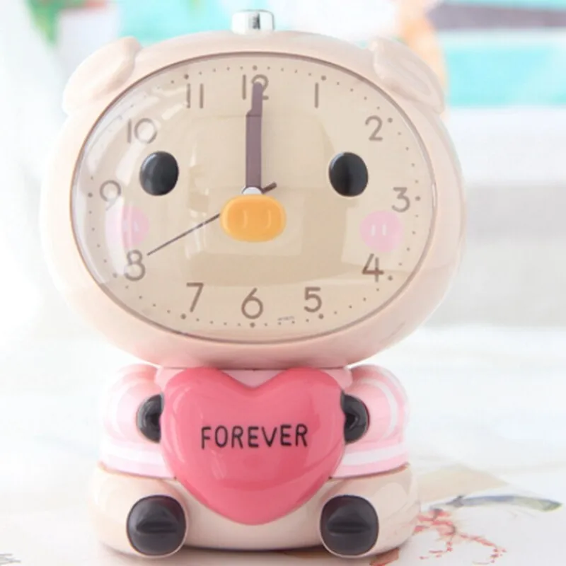 Cartoon Alarm Clock Students Use Cute Multi-Functional Creative Bedside Mute Luminous Children&#39;s Alarm Clock