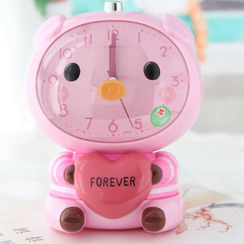 Cartoon Alarm Clock Students Use Cute Multi-Functional Creative Bedside Mute Luminous Children&#39;s Alarm Clock