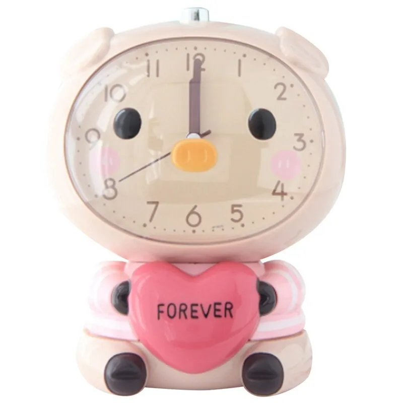 Cartoon Alarm Clock Students Use Cute Multi-Functional Creative Bedside Mute Luminous Children&#39;s Alarm Clock