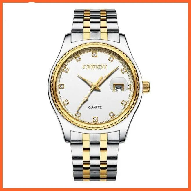 Casual Fashion Men Women Watches | Rhinestone Dial Top Brand Luxury Couples Quartz Stainless Steel Waterproof Watches