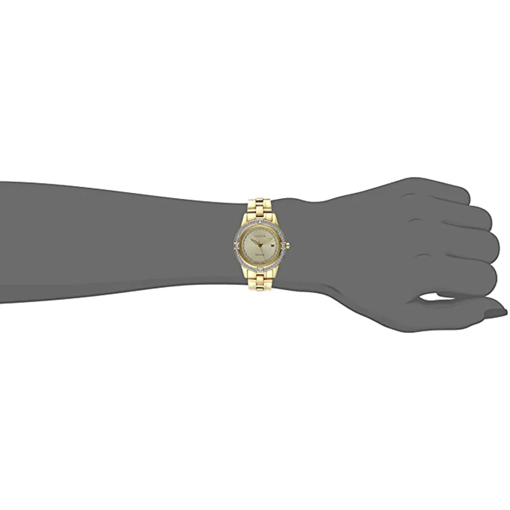 Citizen Eco-Drive Womens Stainless Steel Case and Bracelet Champagne Dial Gold Watch - FE1152-52P