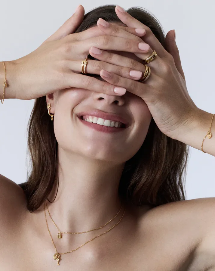 Connected Hearts Ring Gold