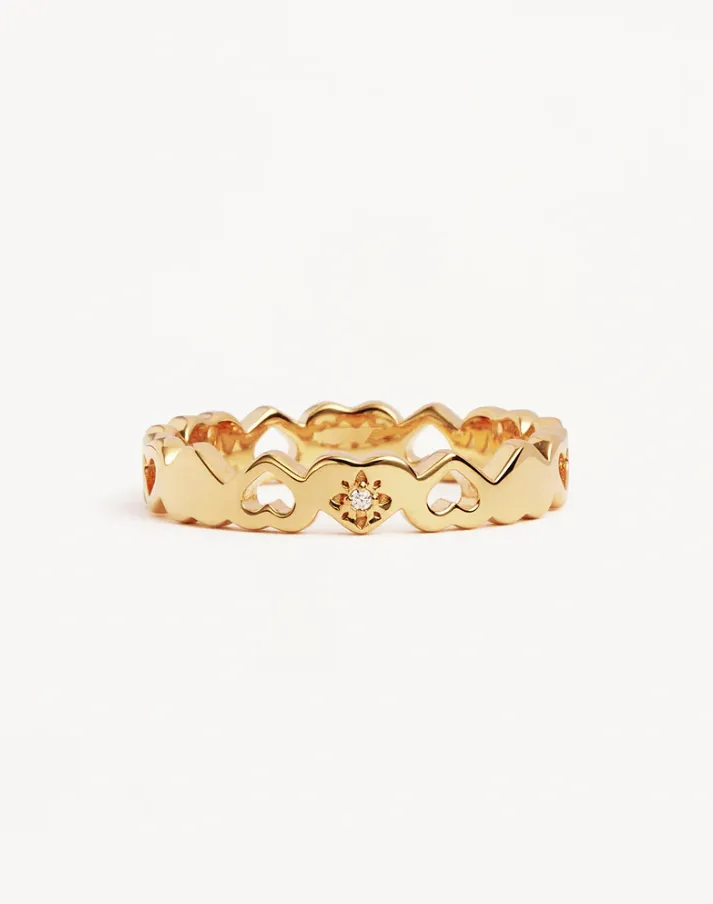 Connected Hearts Ring Gold