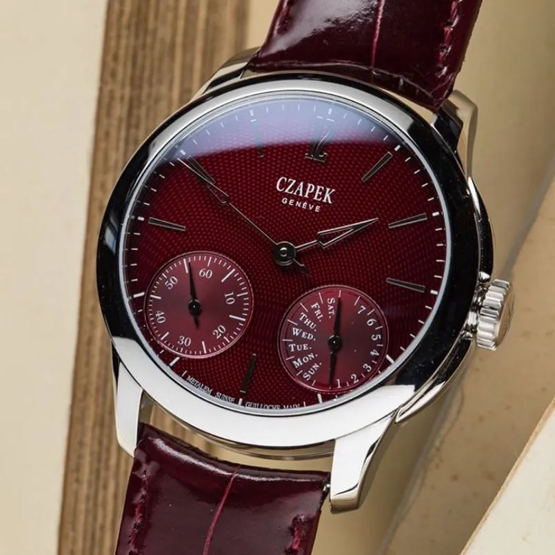 CZP Watch Quai des Bergues Guilloche Ricochet Steel Rhubarb Red S Limited Edition
