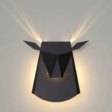 Deer Head Art Wall Light