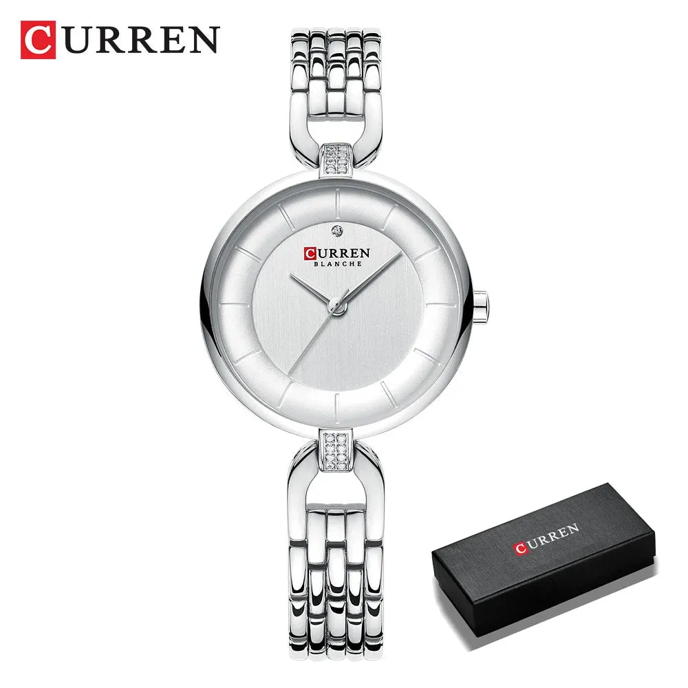 Elegance® Prestige 9052 Women Watch - Luxury Brand Simple Casual Quartz Watches Women Silver Dress Wristwatch Female Clock Ladies Watch with Stainless Steel