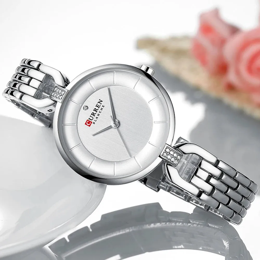Elegance® Prestige 9052 Women Watch - Luxury Brand Simple Casual Quartz Watches Women Silver Dress Wristwatch Female Clock Ladies Watch with Stainless Steel
