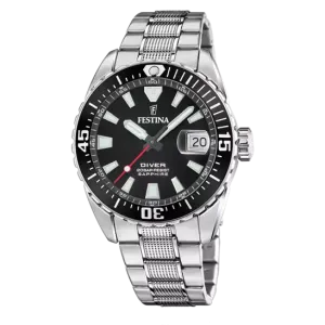 Elegant Festina Originals Men's Timepiece with Black Stainless Steel Bracelet F20669/3