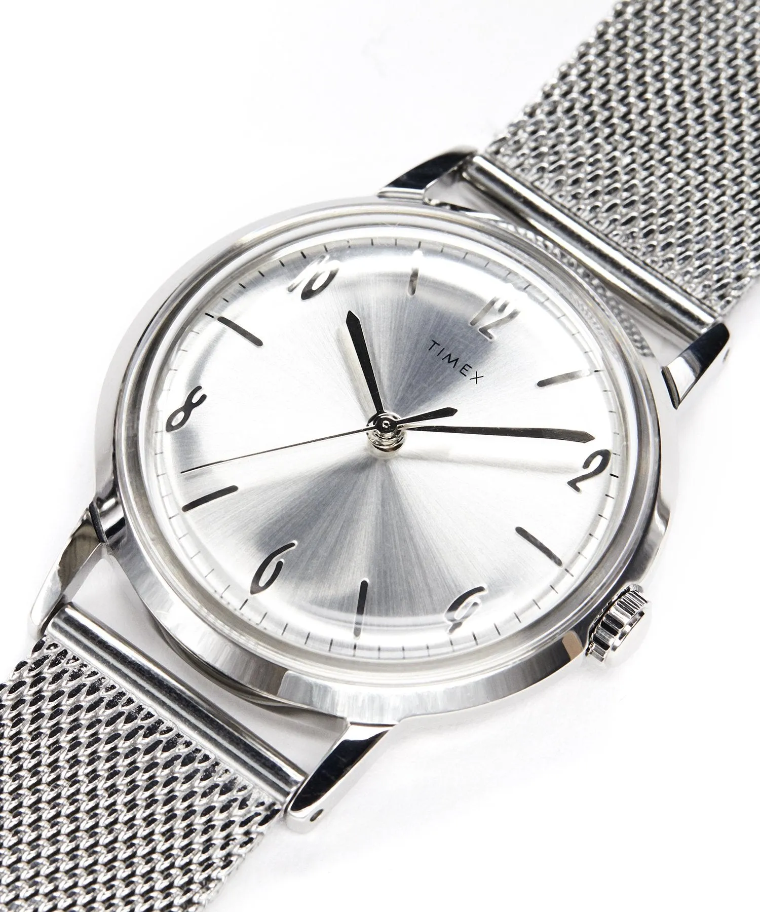 Exclusive Timex Marlin Mesh Band Watch in Silver 34mm