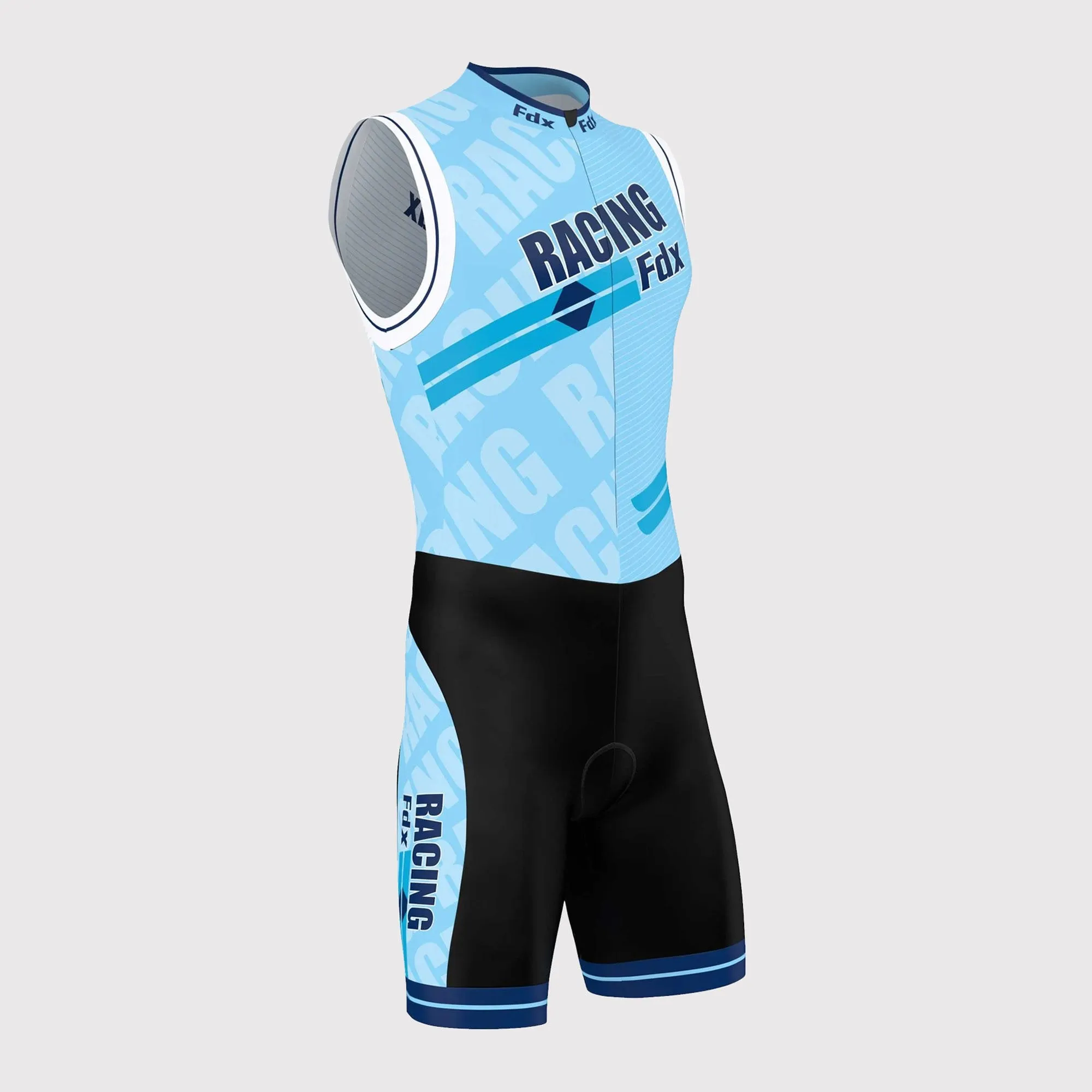 Fdx Core Sky Blue Men's Sleeveless Padded Triathlon Suit