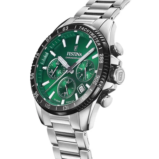 Festina Green Dial Stainless Steel Strap Men's Watch F20560/4