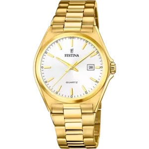 Festina Men's Elegance Stainless Steel F20555/2 Watch with Classic White Dial