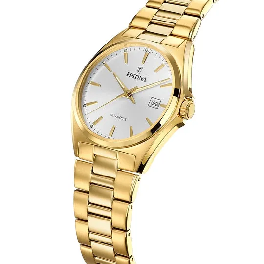 Festina Men's Elegance Stainless Steel F20555/2 Watch with Classic White Dial