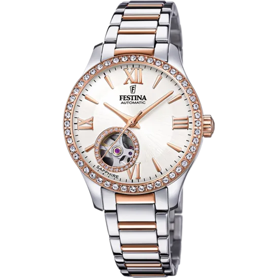 FESTINA SILVER AUTOMATIC STAINLESS STEEL WATCH