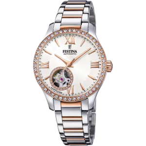 FESTINA SILVER AUTOMATIC STAINLESS STEEL WATCH