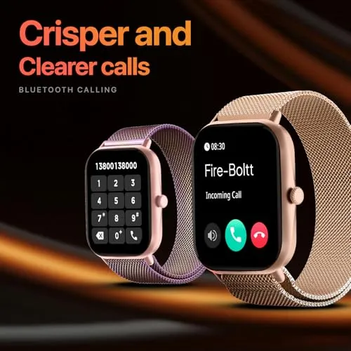 Fire-Boltt Ninja Call Pro Max 51.05mm (2.01 inch) Display Smart Watch, Bluetooth Calling, 120  Sports Modes, Health Suite, Voice Assistance (Gold SS)