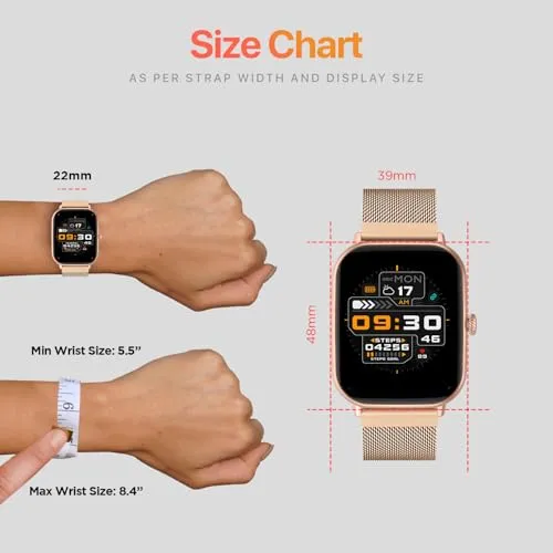 Fire-Boltt Ninja Call Pro Max 51.05mm (2.01 inch) Display Smart Watch, Bluetooth Calling, 120  Sports Modes, Health Suite, Voice Assistance (Gold SS)