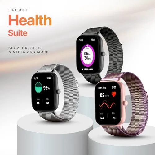 Fire-Boltt Ninja Call Pro Max 51.05mm (2.01 inch) Display Smart Watch, Bluetooth Calling, 120  Sports Modes, Health Suite, Voice Assistance (Rainbow SS)