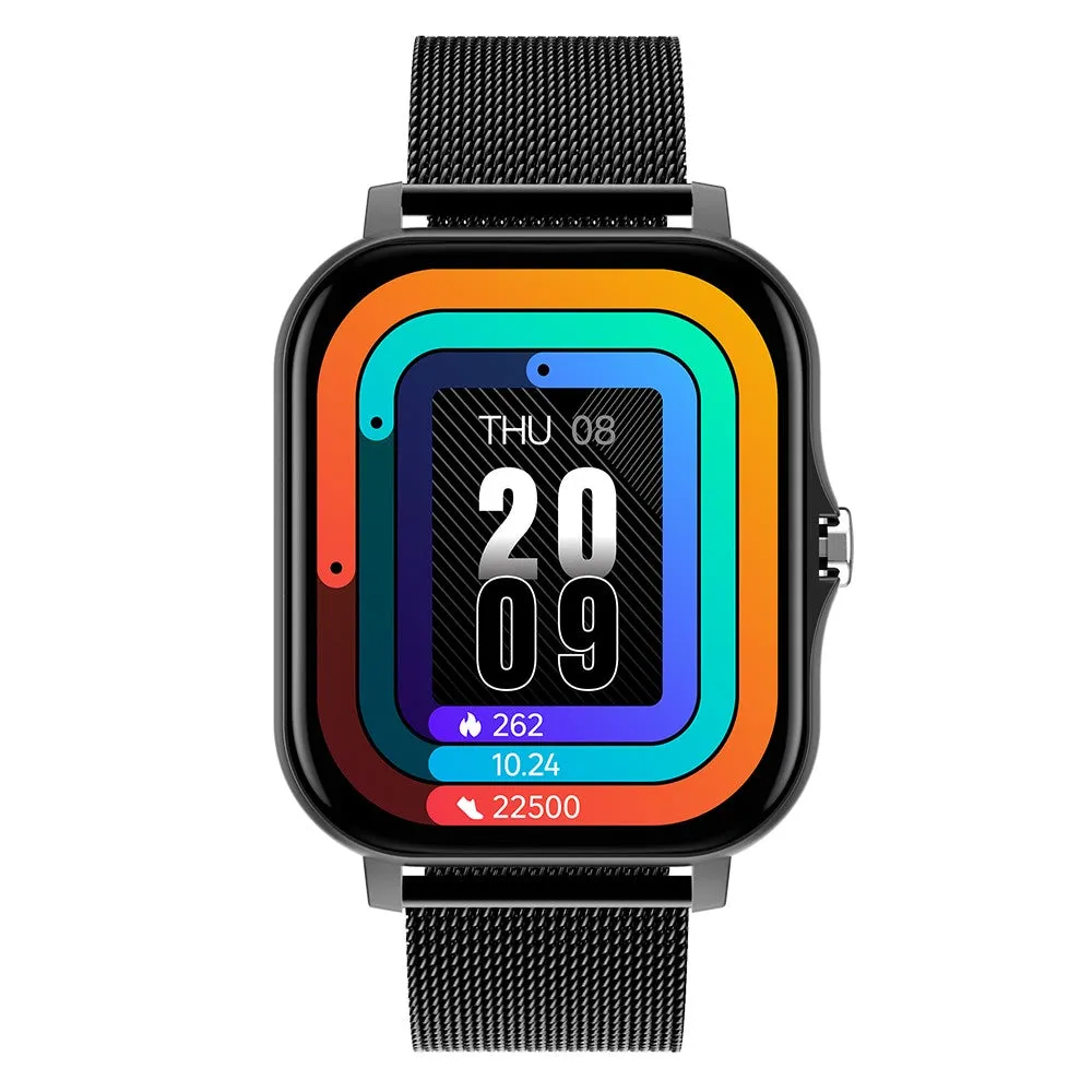 For iPhone Android Bluetooth Smart Watch Women Men Heart Rate Tracker-Black