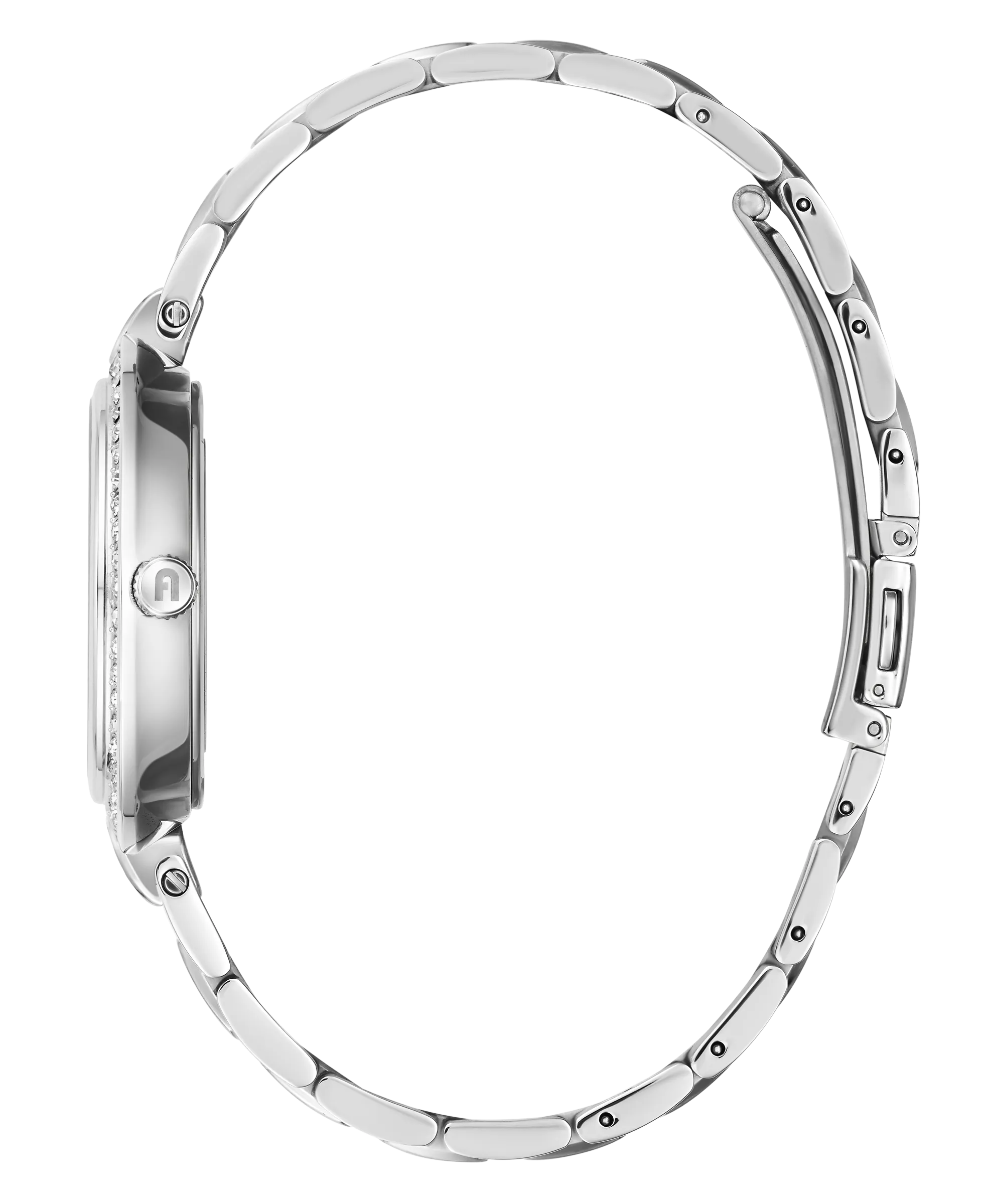 Furla - Logo Links Crystal Silver Bracelet Watch