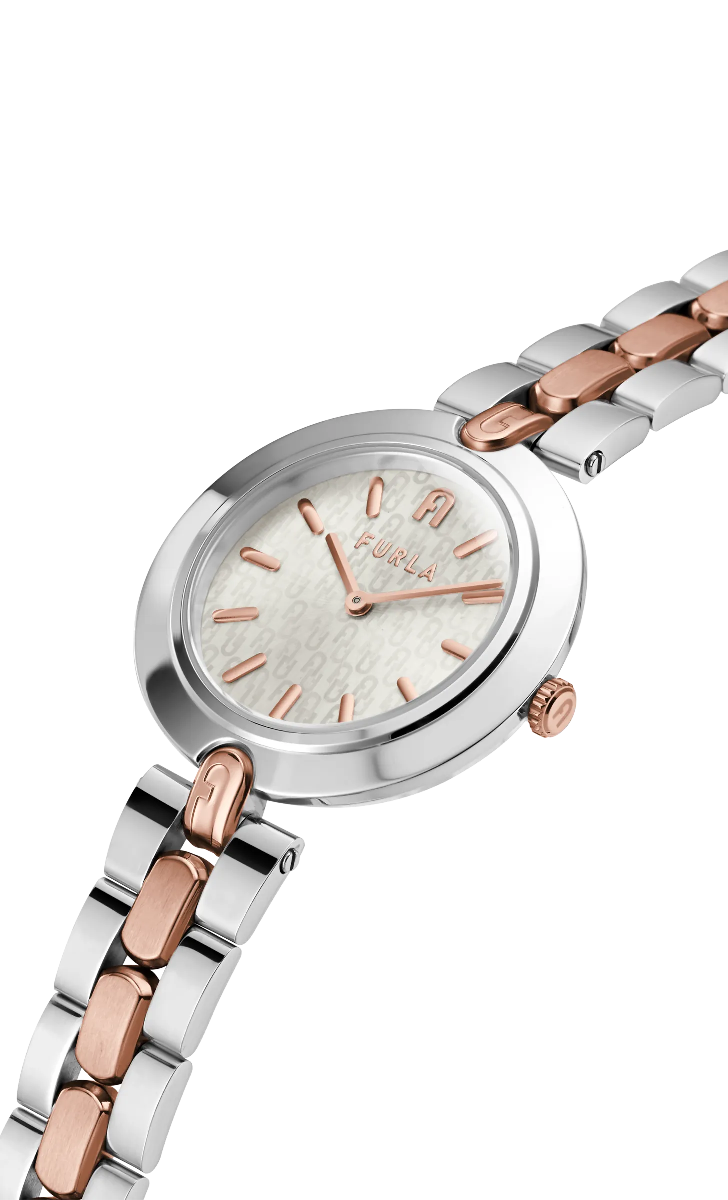 Furla Watches - Logo Rose Gold/Silver Bracelet Link Watch