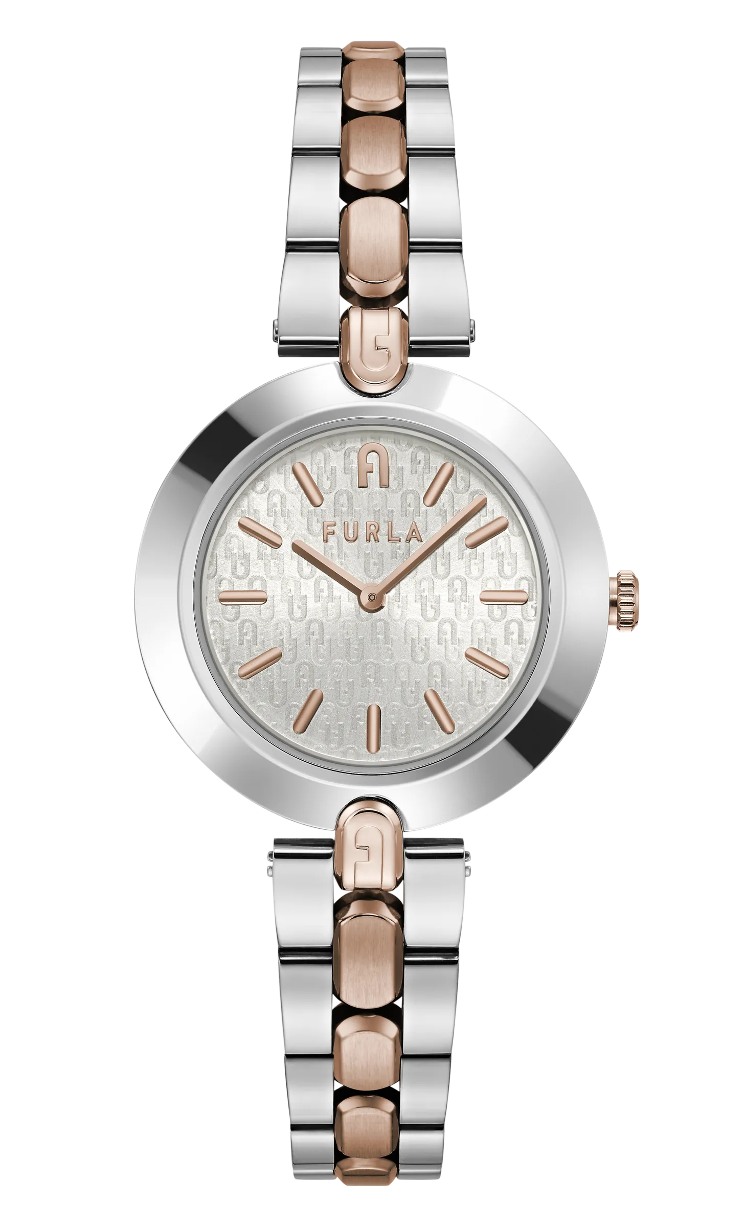 Furla Watches - Logo Rose Gold/Silver Bracelet Link Watch