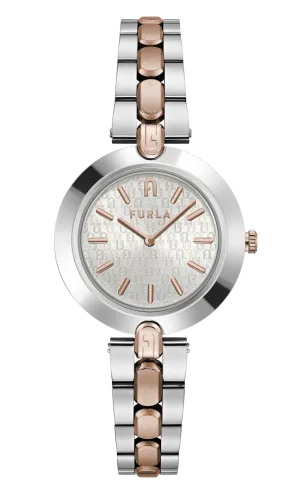 Furla Watches - Logo Rose Gold/Silver Bracelet Link Watch