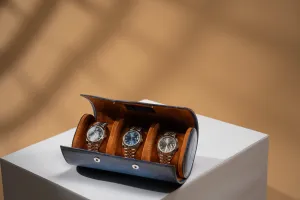 Galata Parchment Patina Blue Watch Roll