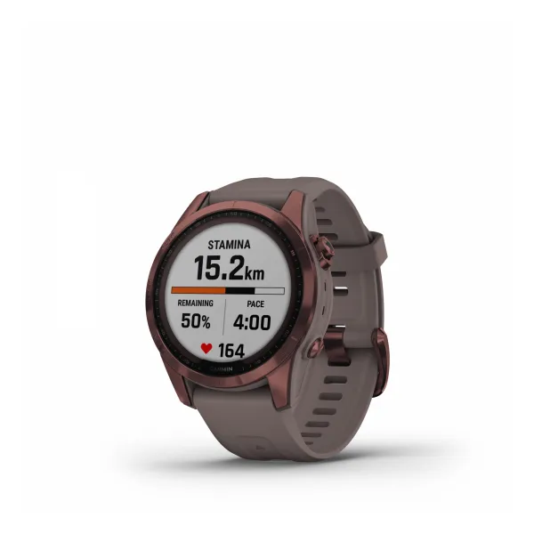 Garmin Fenix 7S Sapphire Solar Watch - Dark Bronze Titanium with Shale Gray Band