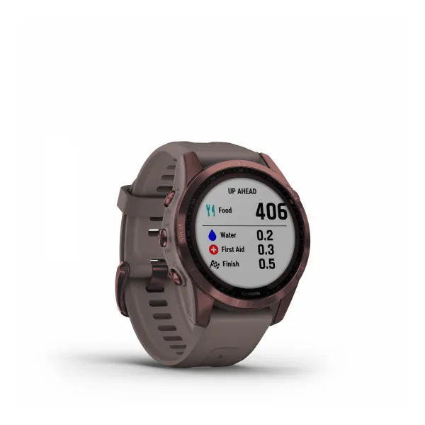 Garmin Fenix 7S Sapphire Solar Watch - Dark Bronze Titanium with Shale Gray Band