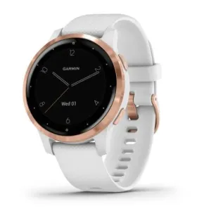 Garmin Vivoactive 4S Smart Watch - Rose Gold with White Band
