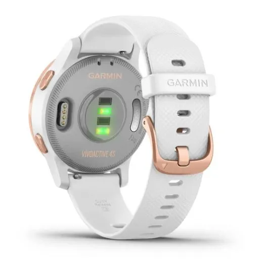 Garmin Vivoactive 4S Smart Watch - Rose Gold with White Band