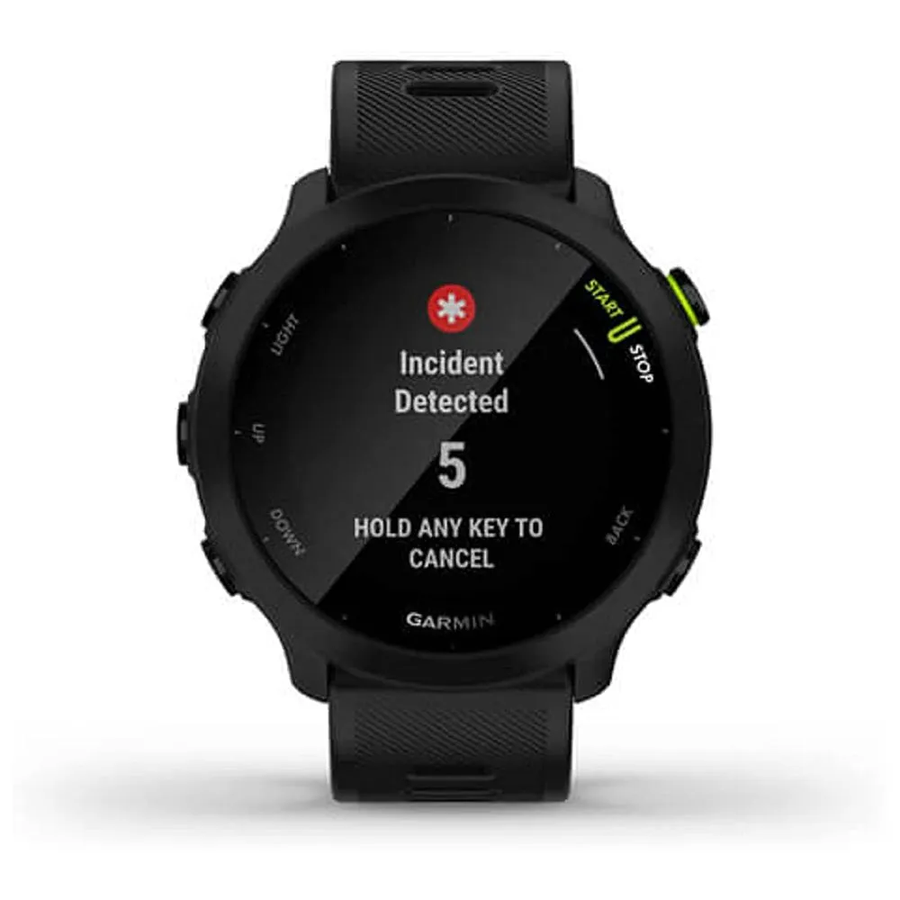 Garmin Womens Forerunner 55 GPS Running with Daily Suggested Workouts Black Bezel Silicone Band Smart Watch - 010-02562-00