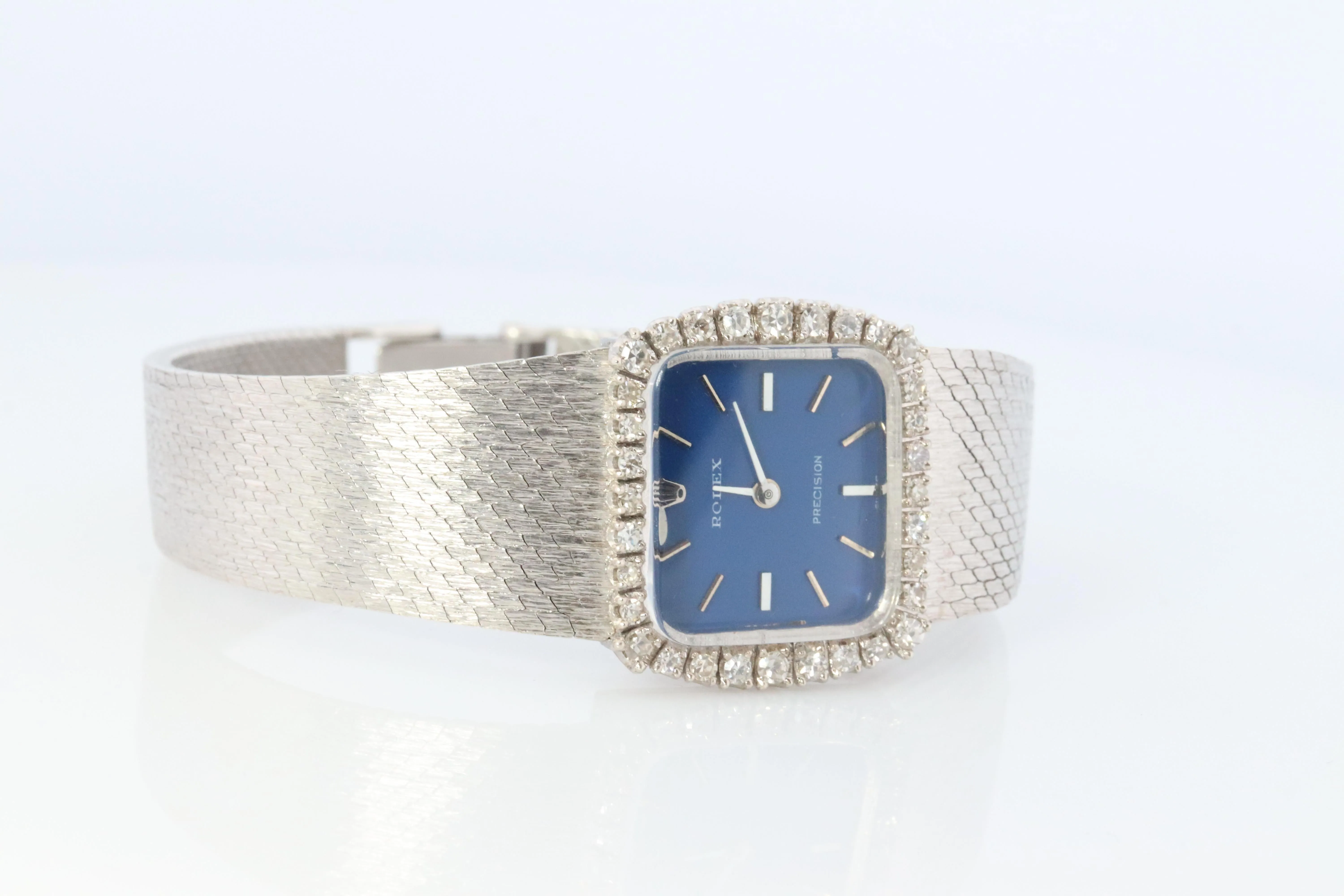 Genuine Rolex Watch. Diamond Bezel Blue Ladies Manual ROLEX 2611 Precision