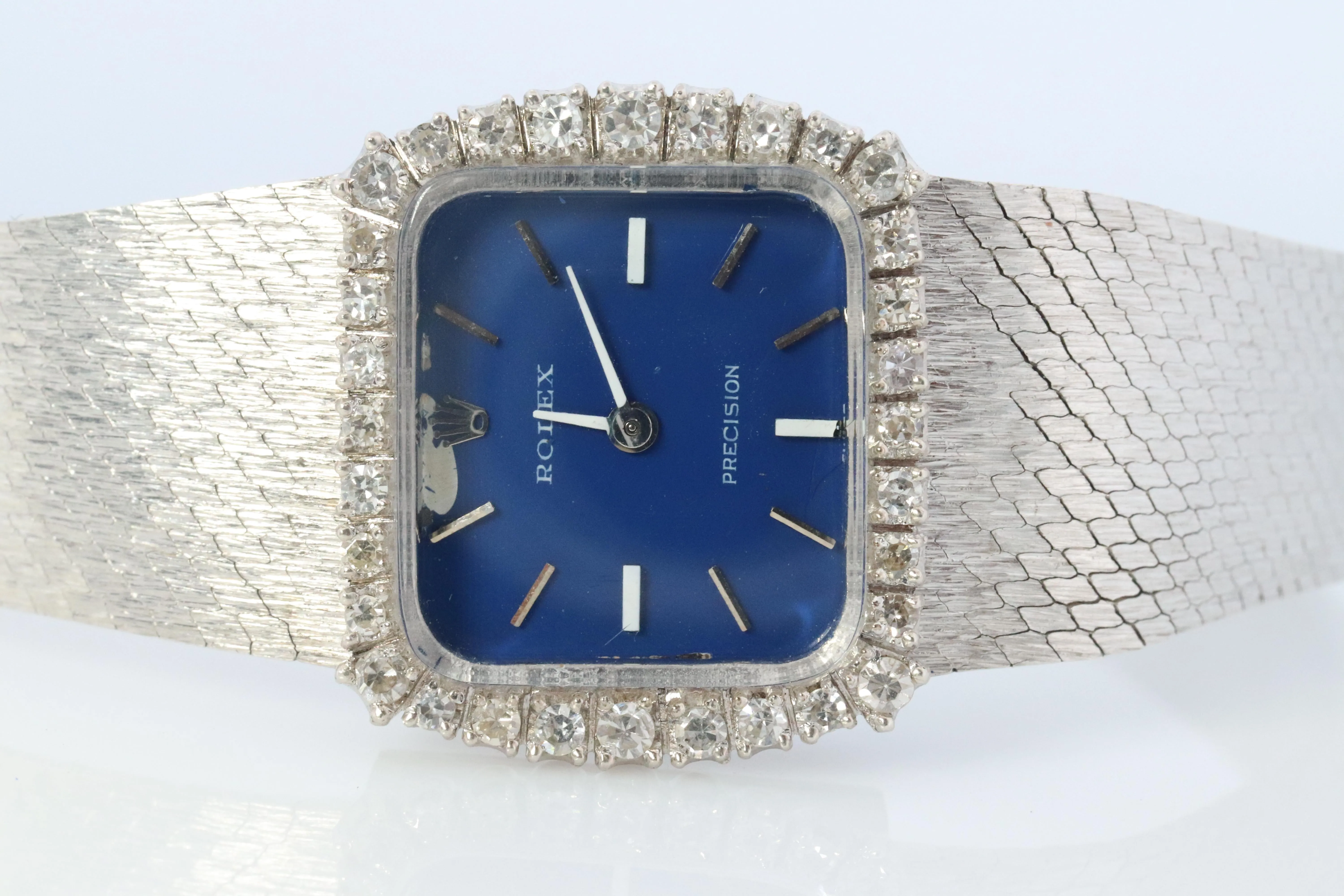 Genuine Rolex Watch. Diamond Bezel Blue Ladies Manual ROLEX 2611 Precision