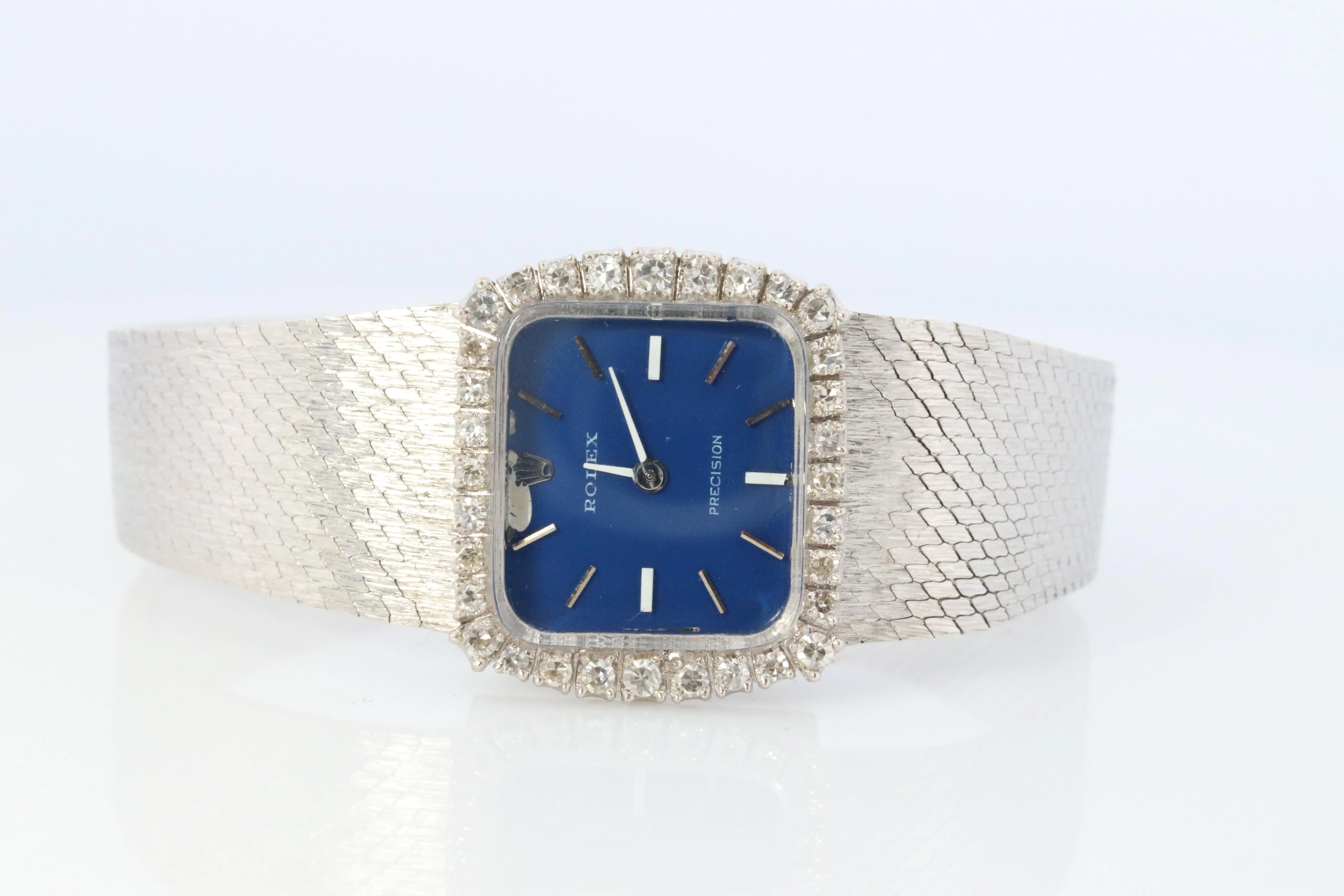 Genuine Rolex Watch. Diamond Bezel Blue Ladies Manual ROLEX 2611 Precision